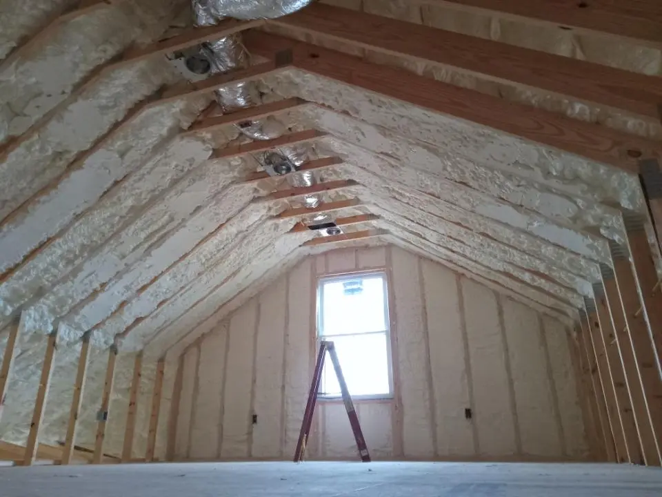 Spray foam roofing application for Crawl Space Insulation project in Greenbelt